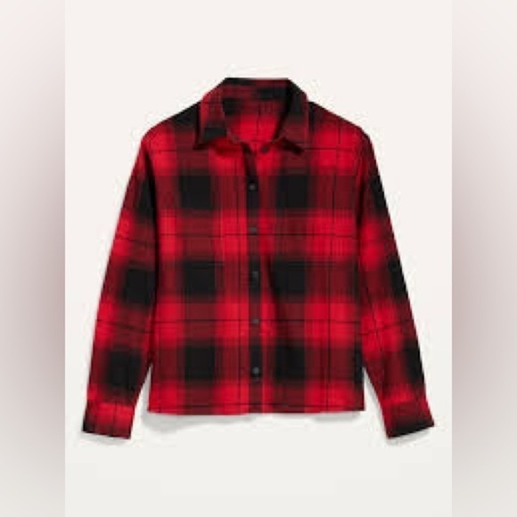 Old Navy Other - B005. NWOT Old Navy Youth red/black plaid flannel shirt XL 14-16